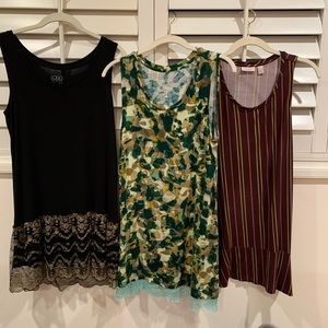 3 logo tunics gently worn